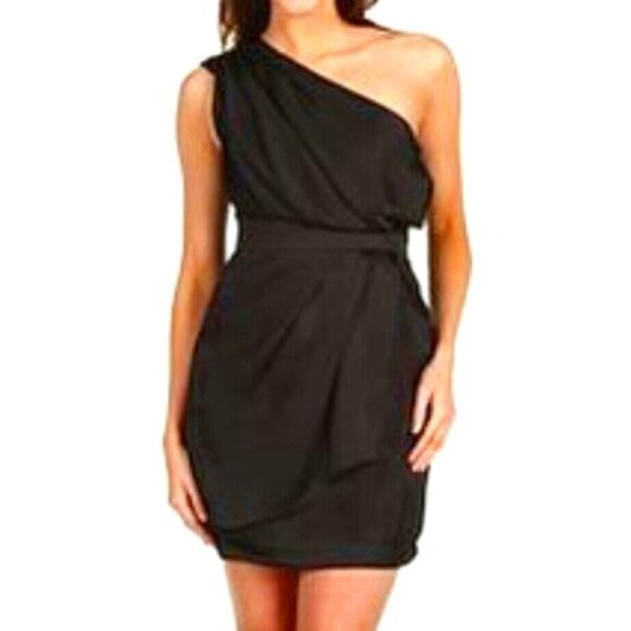 BCBGeneration One Shoulder Little Black Dress - Picture 1 of 2